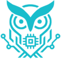 logo de un buho robot